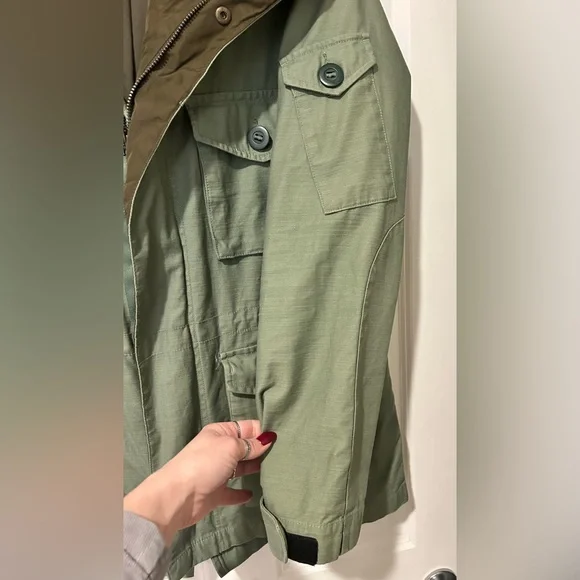Like New GAP Olive Heavyweight Canvas Military Utility Field Jacket Men Unisex - Picture 4 of 16